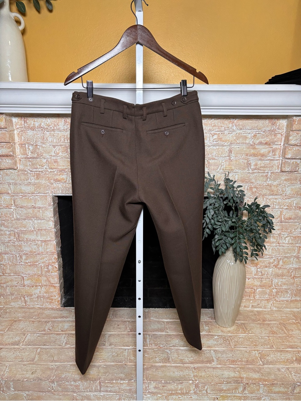 Burberry Prorsum Men's IT 46 Brown 100% Wool Pleated Dress Pants Italy #488 - Picture 4 of 14